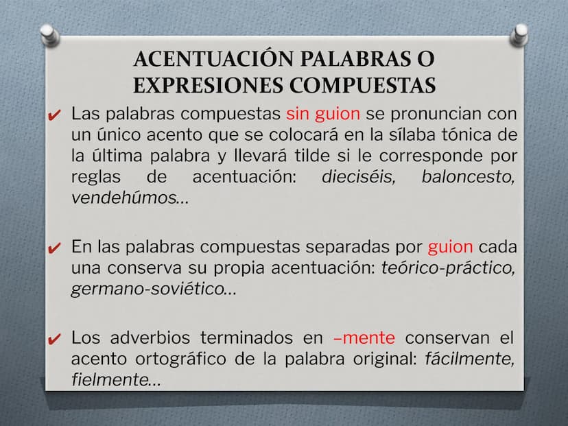 ACENTUACIÓN
LENGUA CASTELLANA CLASIFICACIÓN DE PALABRAS
Según la sílaba tónica, las palabras se clasifican en:
✔ Agudas: Aquellas en las que