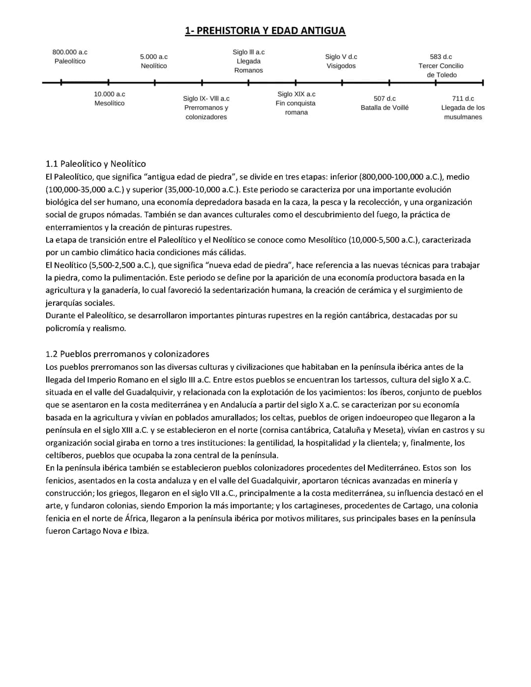 1- Prehistoria y Edad Antigua