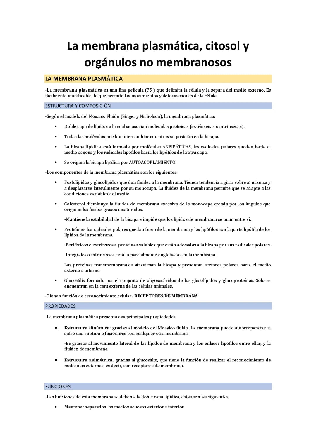 LA MEMBRANA PLASMATICA