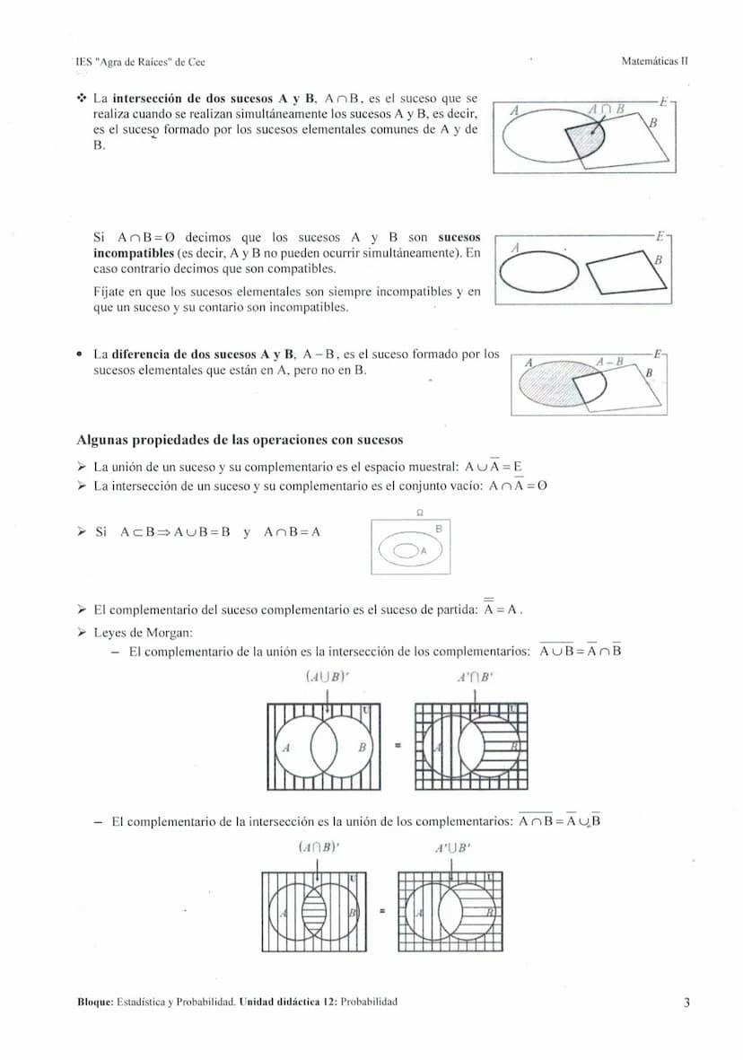 IES "Agra de Raíces" de Cee
200
UNIDAD DIDÁCTICA 12: PROBABILIDAD
1. EXPERIMENTOS ALEATORIOS. SUCESOS..
2. FRECUENCIA Y PROBABILIDAD...
3. R