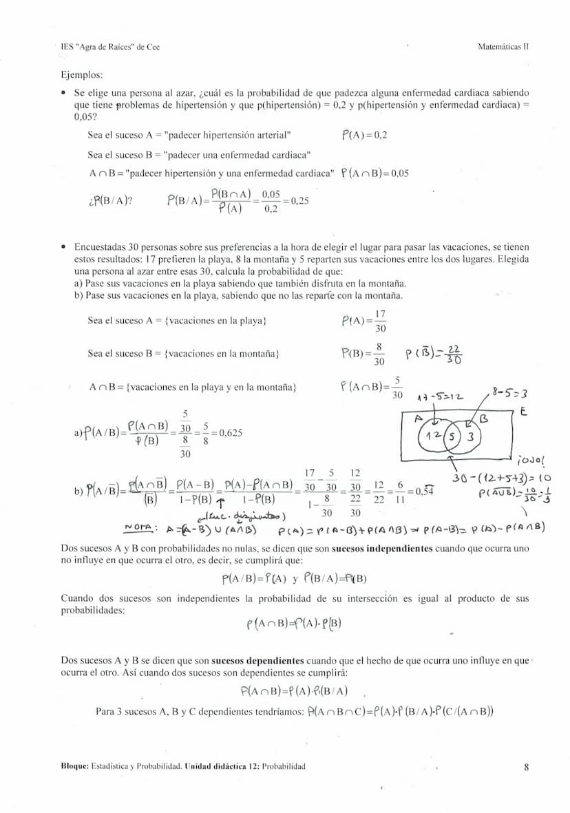 IES "Agra de Raíces" de Cee
200
UNIDAD DIDÁCTICA 12: PROBABILIDAD
1. EXPERIMENTOS ALEATORIOS. SUCESOS..
2. FRECUENCIA Y PROBABILIDAD...
3. R