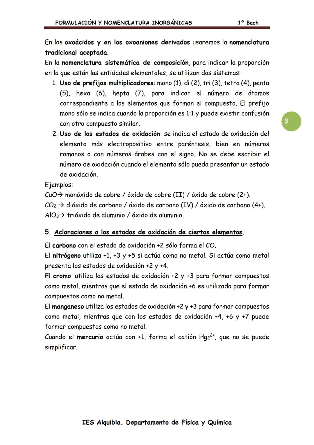 FORMULACIÓN Y NOMENCLATURA INORGÁNICAS
FORMULACIÓN Y NOMENCLATURA
Las reglas para escribir los nombres de las sustancias químicas
(nomenclat