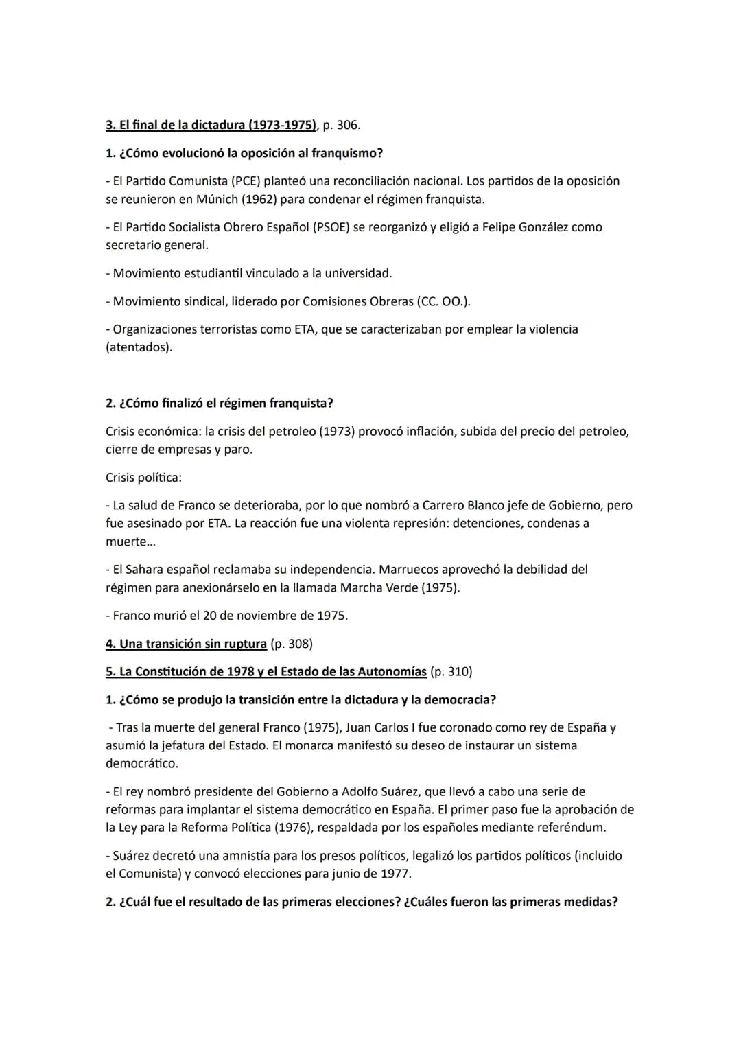 TEMA 12. ESPAÑA: DE LA DICTADURA A LA DEMOCRACIA
ETAPAS DEL FRANQUISMO:
1) Los primeros años del franquismo (1939-49)
2) Afianzamiento del r