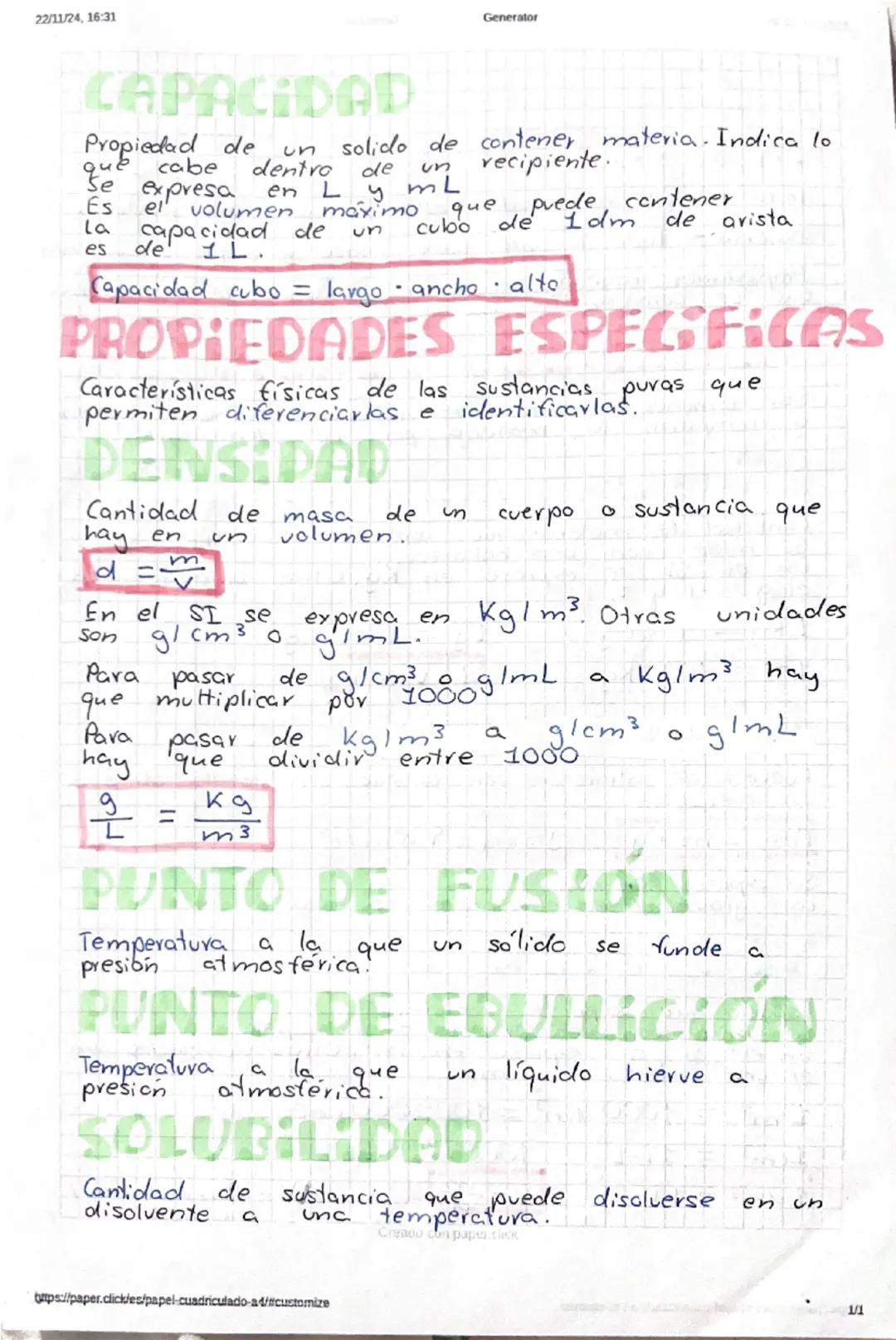 22/11/24, 16:36
Generator
2.1
LA MATERIA
Todo lo que nos rodea está formado por materia.
Materia - Todo lo que tiene masa y ocupa un volumen
