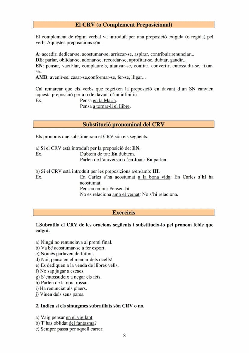 
<p>Un complement directe és transitiva si l'oració conté un CD. Hi ha verbs que sempre exigeixen un CD, com ara tenir, fer, veure, entre al