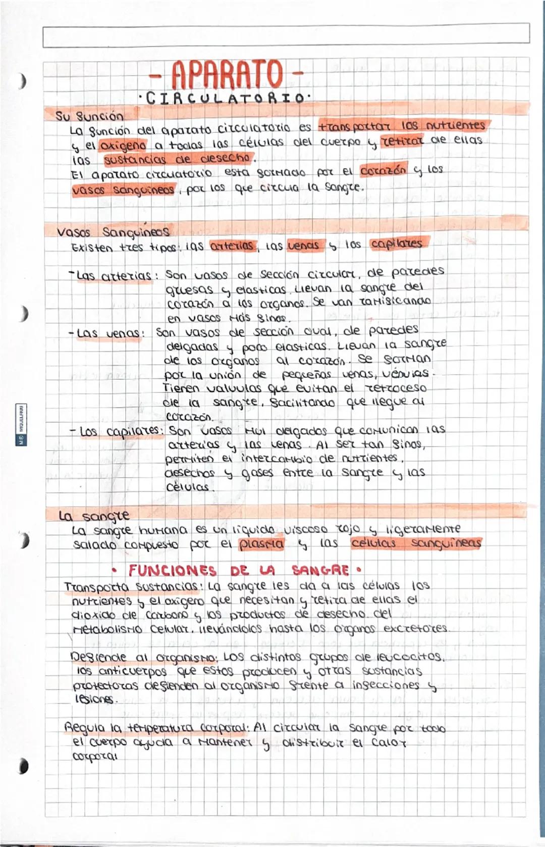 --- OCR Start ---
) 
Π
- APARATO -
CIRCULATORIO
Su sunción
La función del aparato circulatorio es transportar las nutrientes
y el oxigena a 