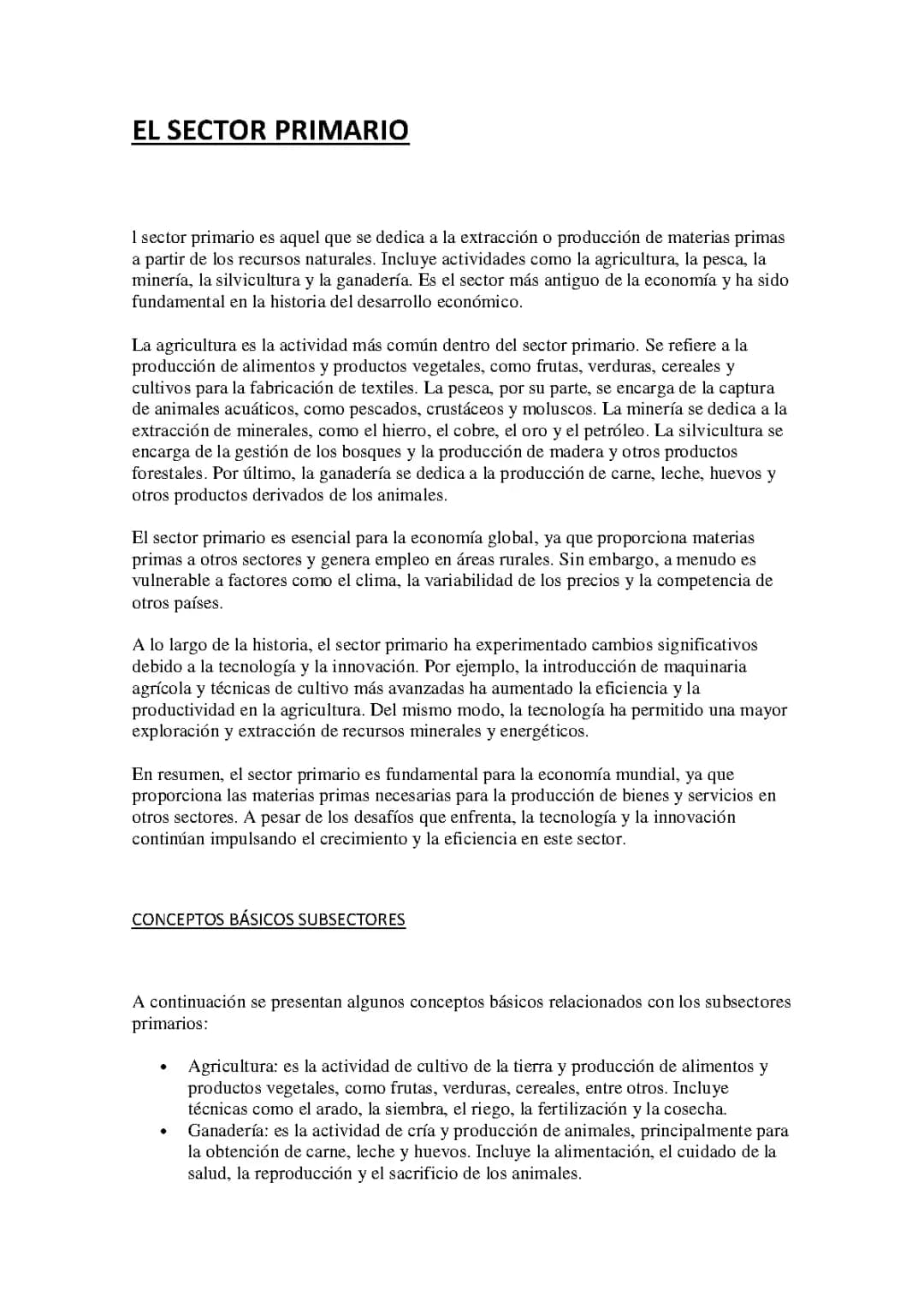 Todo sobre el Sector Primario, Secundario y Terciario en España