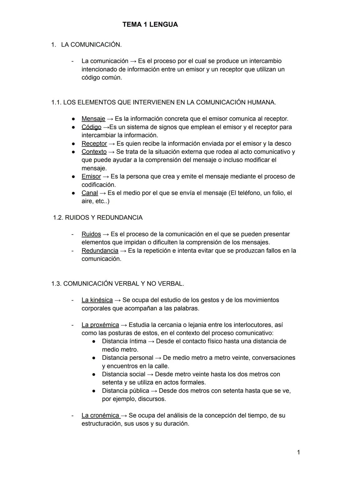 TEMA 1 "LA COMUNICACION"
