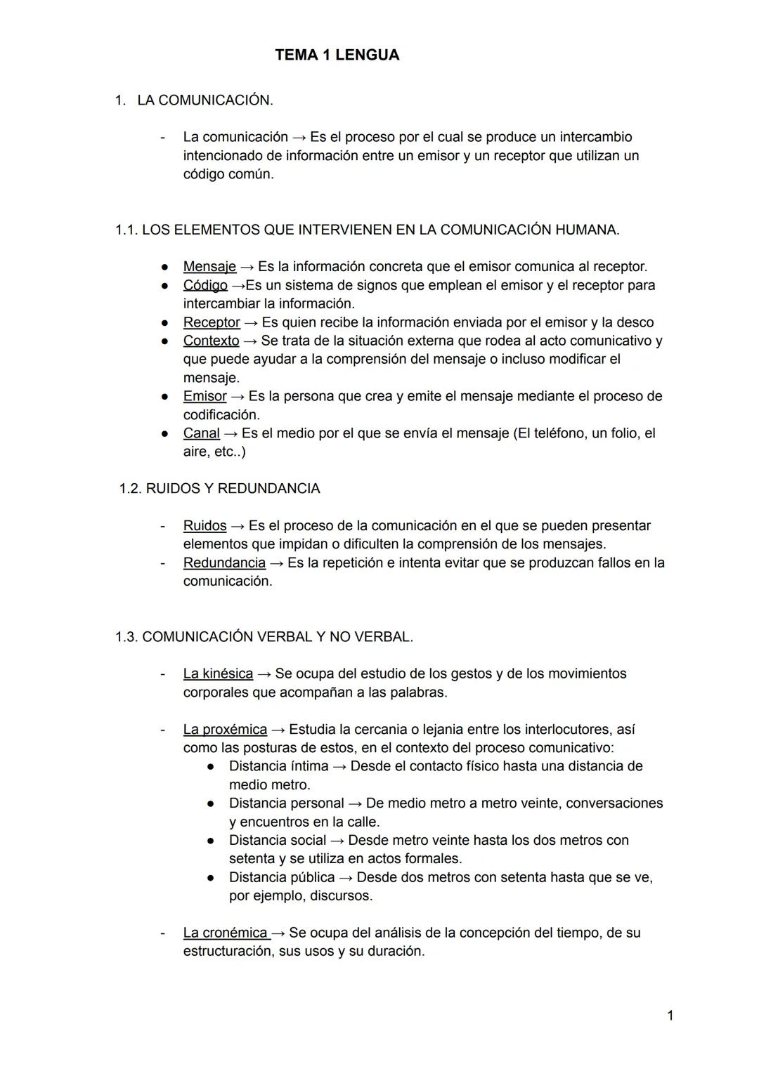1. LA COMUNICACIÓN.
●
1.1. LOS ELEMENTOS QUE INTERVIENEN EN LA COMUNICACIÓN HUMANA.
●
●
●
La comunicación → Es el proceso por el cual se pro
