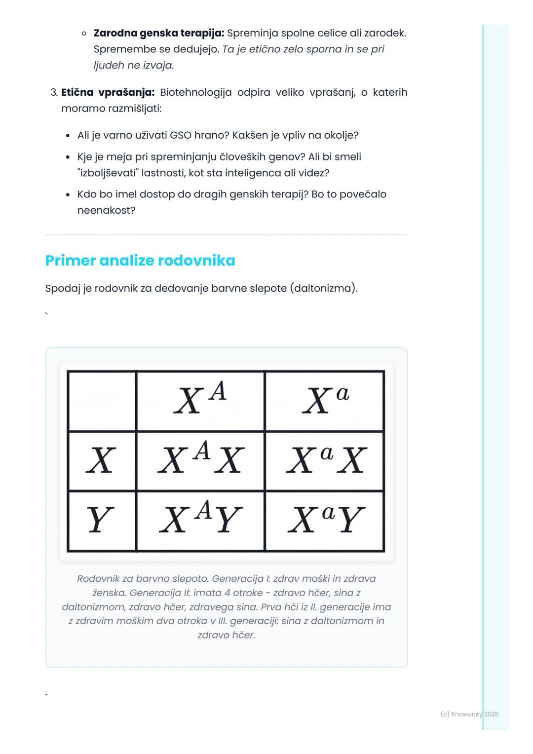 # Človeška genetika in
biotehnologija

Človeška genetika - osnove

Človeška genetika preučuje dedovanje lastnosti pri ljudeh. To vključuje
v