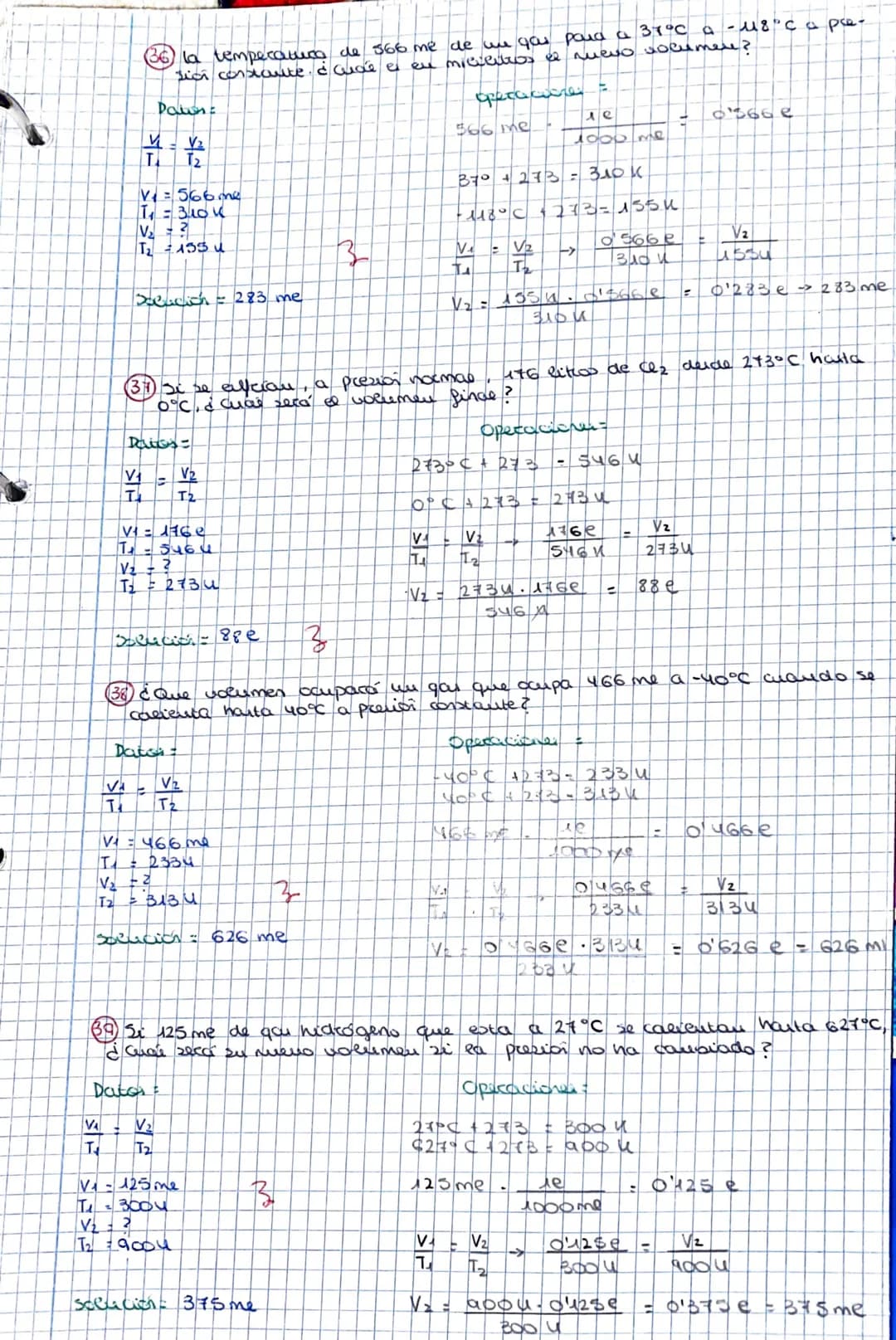 <h3 id="problemasdeleyesdelosgases2eso">Problemas de Leyes de los Gases 2 ESO</h3>
<p>(22) Un recipiente de 2 litros contiene gas hidrógeno 