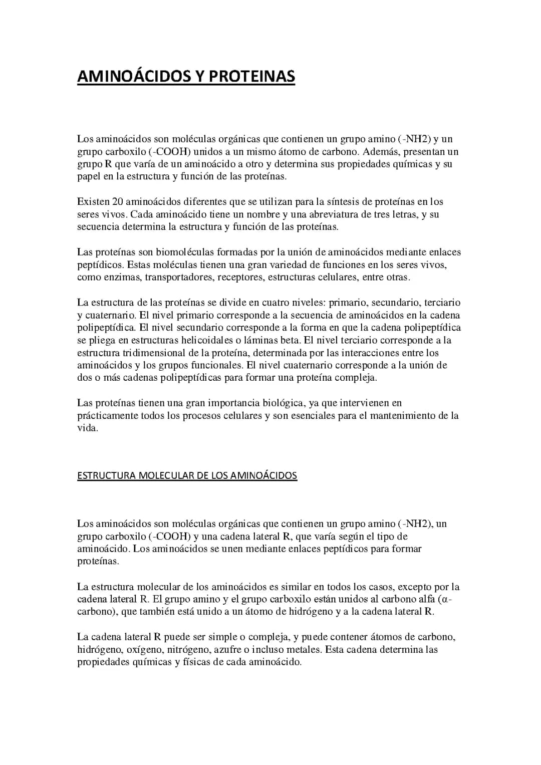 AMINOÁCIDOS Y PROTEINAS
