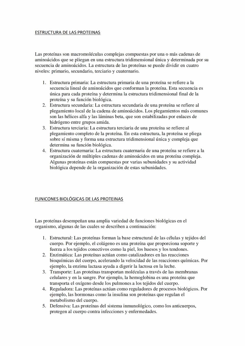 AMINOÁCIDOS Y PROTEINAS
Los aminoácidos son moléculas orgánicas que contienen un grupo amino (-NH2) y un
grupo carboxilo (-COOH) unidos a un