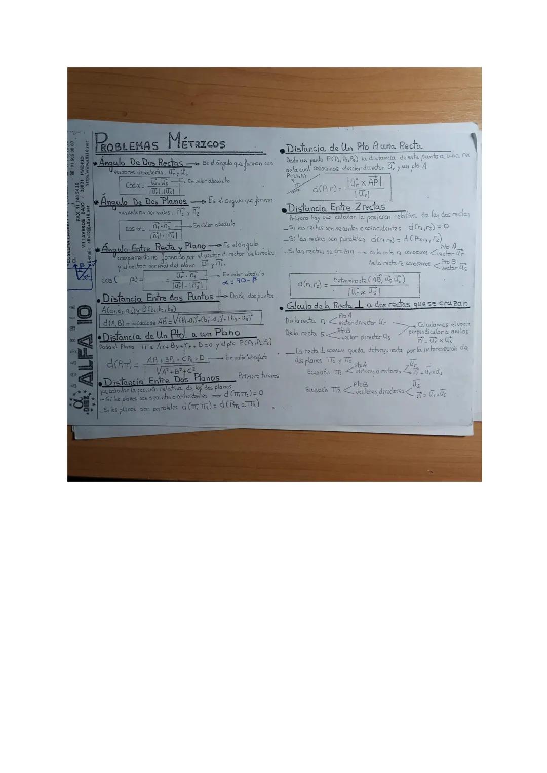 VILLAVERDE
E-mail: alfa10@alfa 10.net
CIO AFÍN EUCLIDEO
EA 10
Heterminados.
ECUACIONES DEL PLANO (R³)
Un plane TT queda definido en el espac