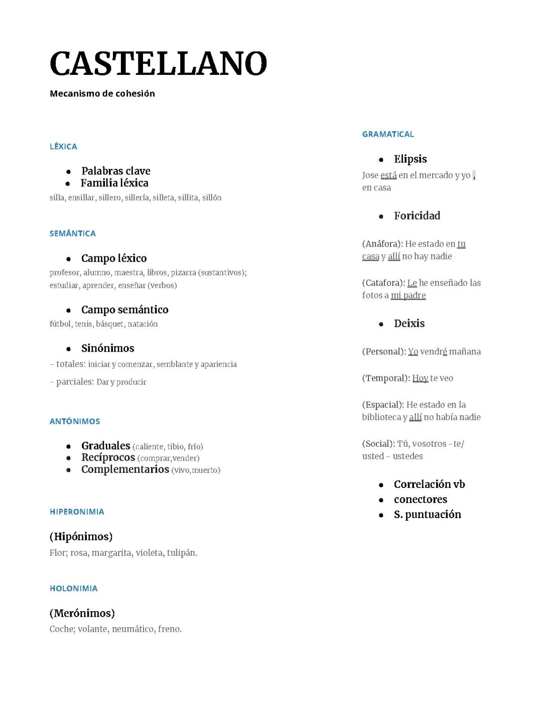 Apuntes de Castellano