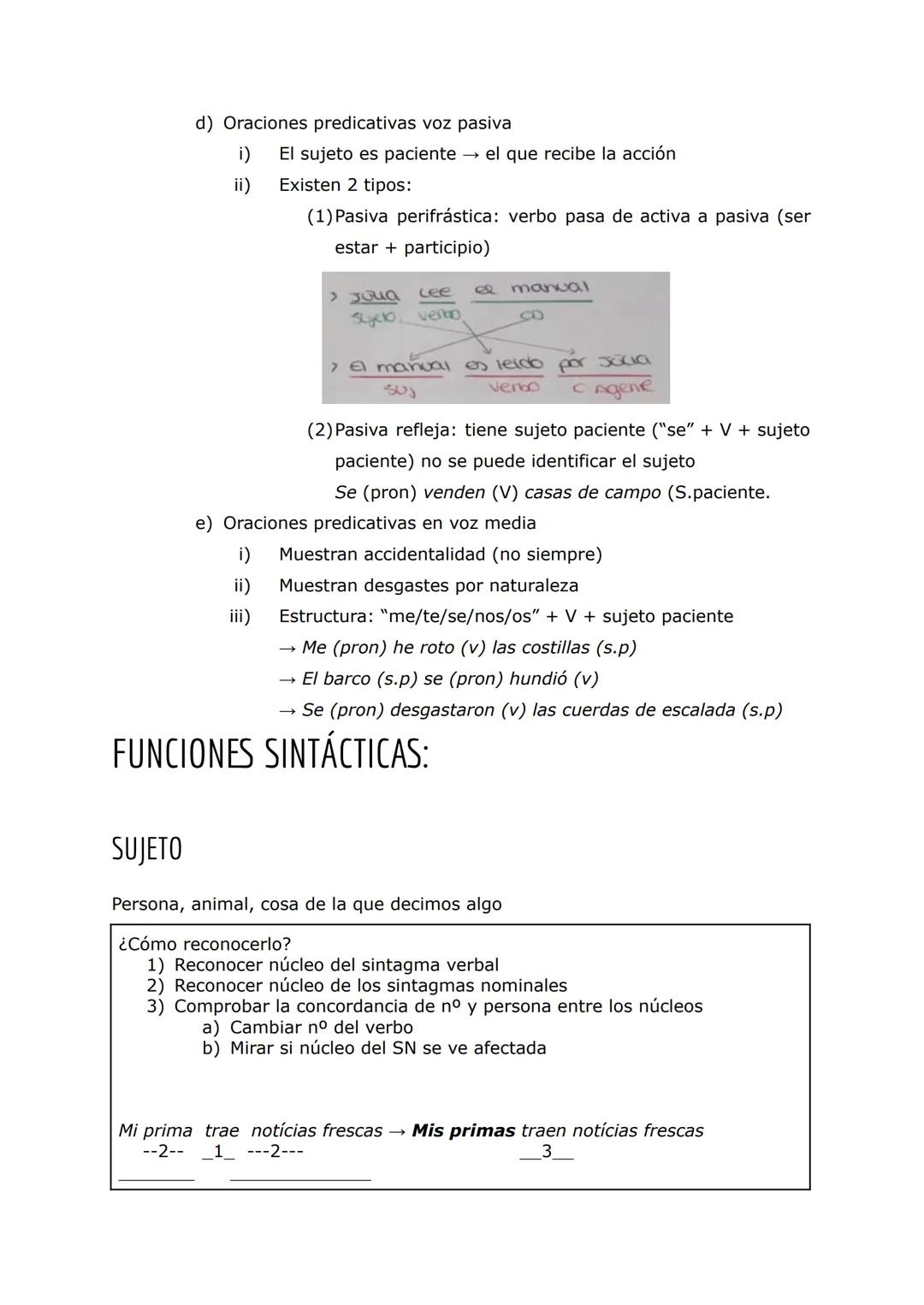 LA ORACIÓN:
SINTAGMA
Secuencia formada por 1 o más palabras que cumple una función
sintáctica.
Tiene un núcleo que determinará el tipo de si