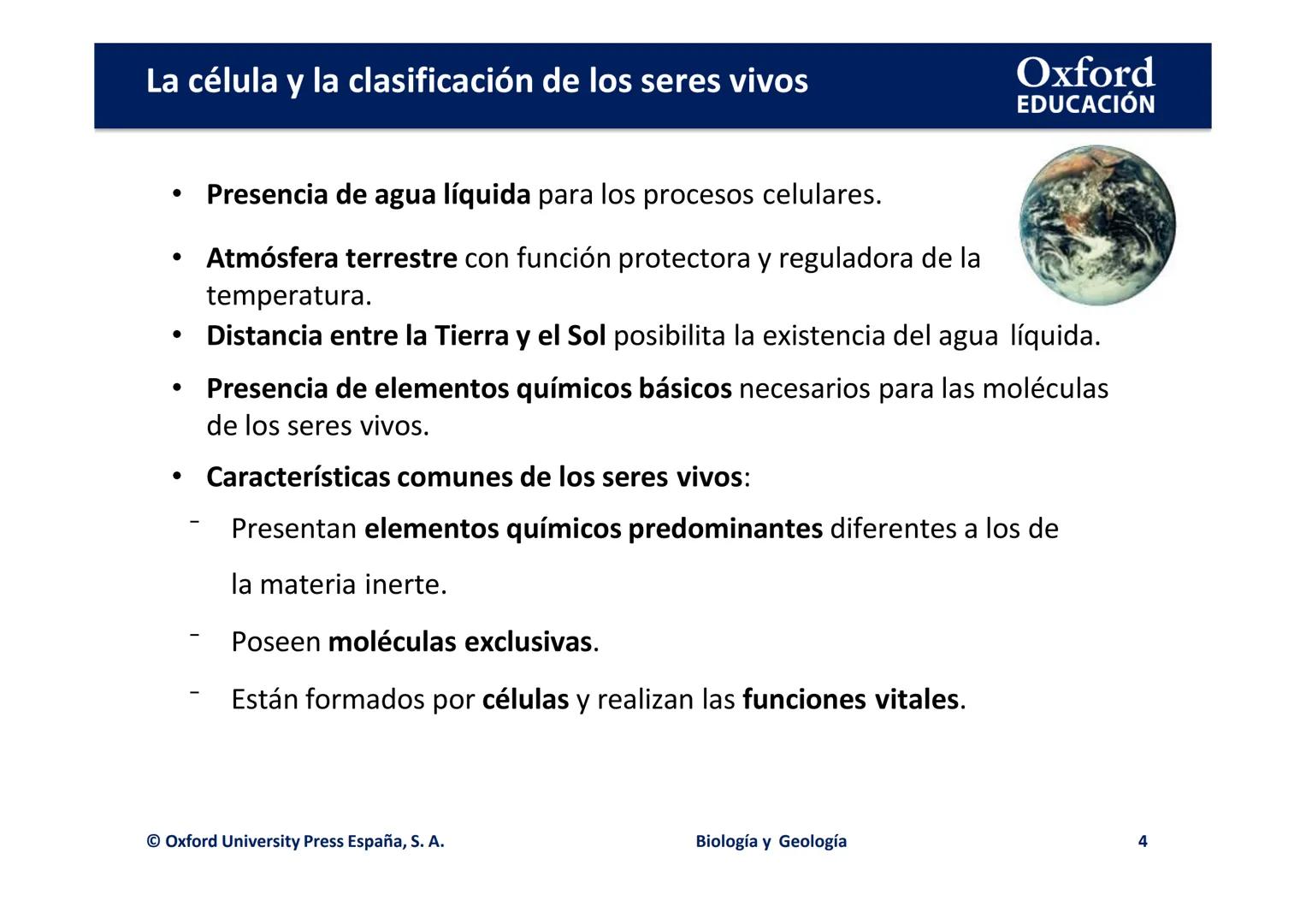 Oxford
EDUCACIÓN

# LA CÉLULA Y LA

# CLASIFICACIÓN DE LOS

# SERES VIVOS

Biología y Geología

IDOMI
DOMI MINA La célula y la clasificación