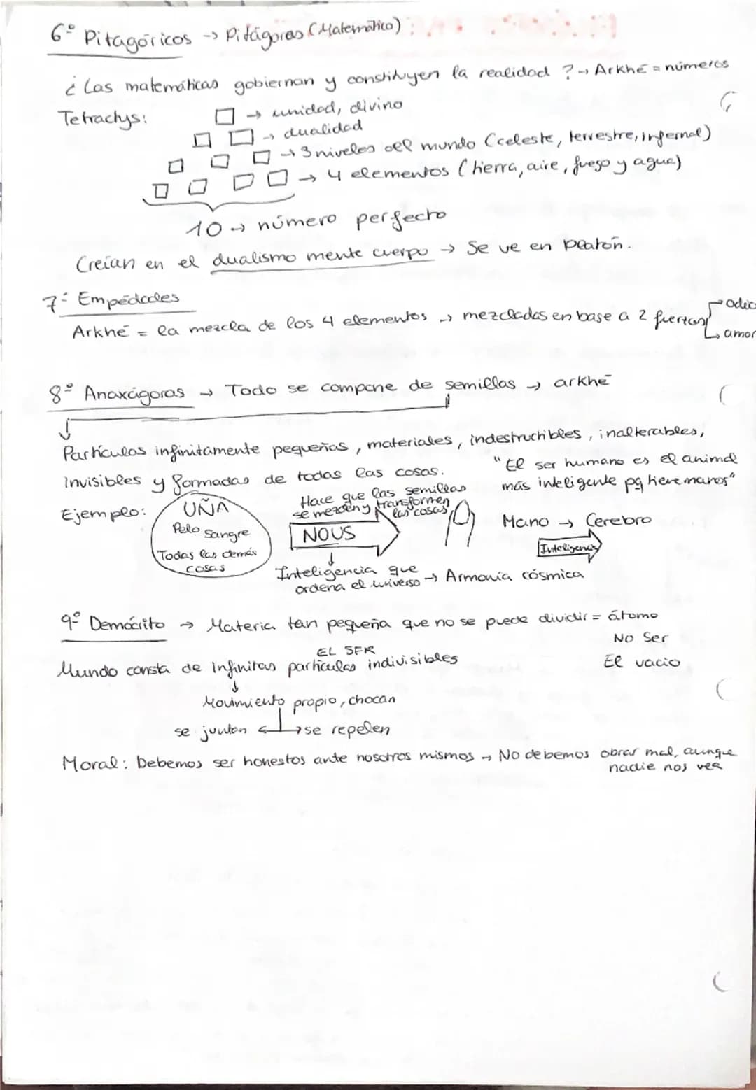 FILÓSOFOS PRESOCRÁTICOS → Antes de Socrates
1° Tales de Mileto (También matemático) Arkné → principio del universo
Donde había agua, había v
