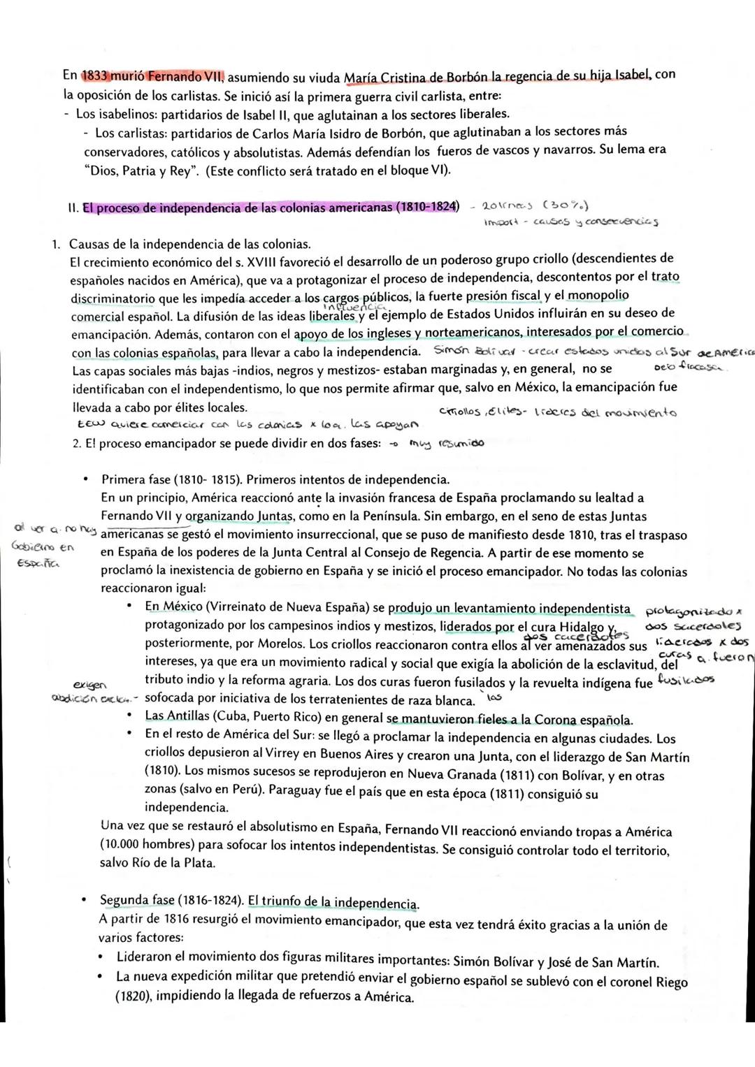 TEMA S.3
EL REINADO OG FERNANDO VIL LIBERALISMO FRENTE AL ABSOLUTISma.
EL PROCESO DE INDEPENDENCIA DE LAS COLONIAS AMERICANAS.

1. El reinad