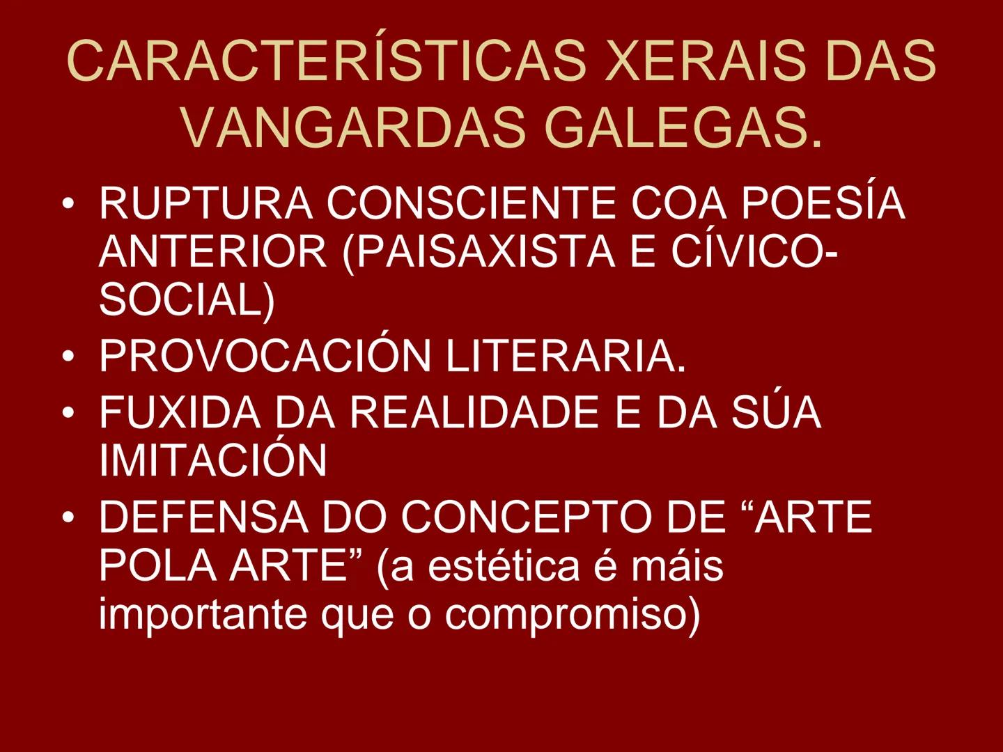 # AS VANGARDAS

“Nós tencionamos tan só facer unha
protesta forte, densa e implacable
contra os vellos..."

Manuel Antonio. # FINALIDADE

Re
