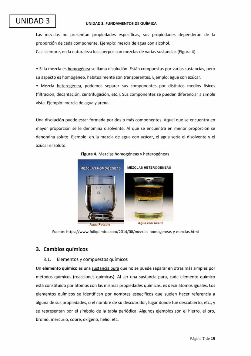 Ciencias
Experimentales
UNIDAD 3. FUNDAMENTOS DE QUÍMICA UNIDAD 3
ÍNDICE
1. Introducción
2. Cambios físicos
UNIDAD 3. FUNDAMENTOS DE QUÍMICA