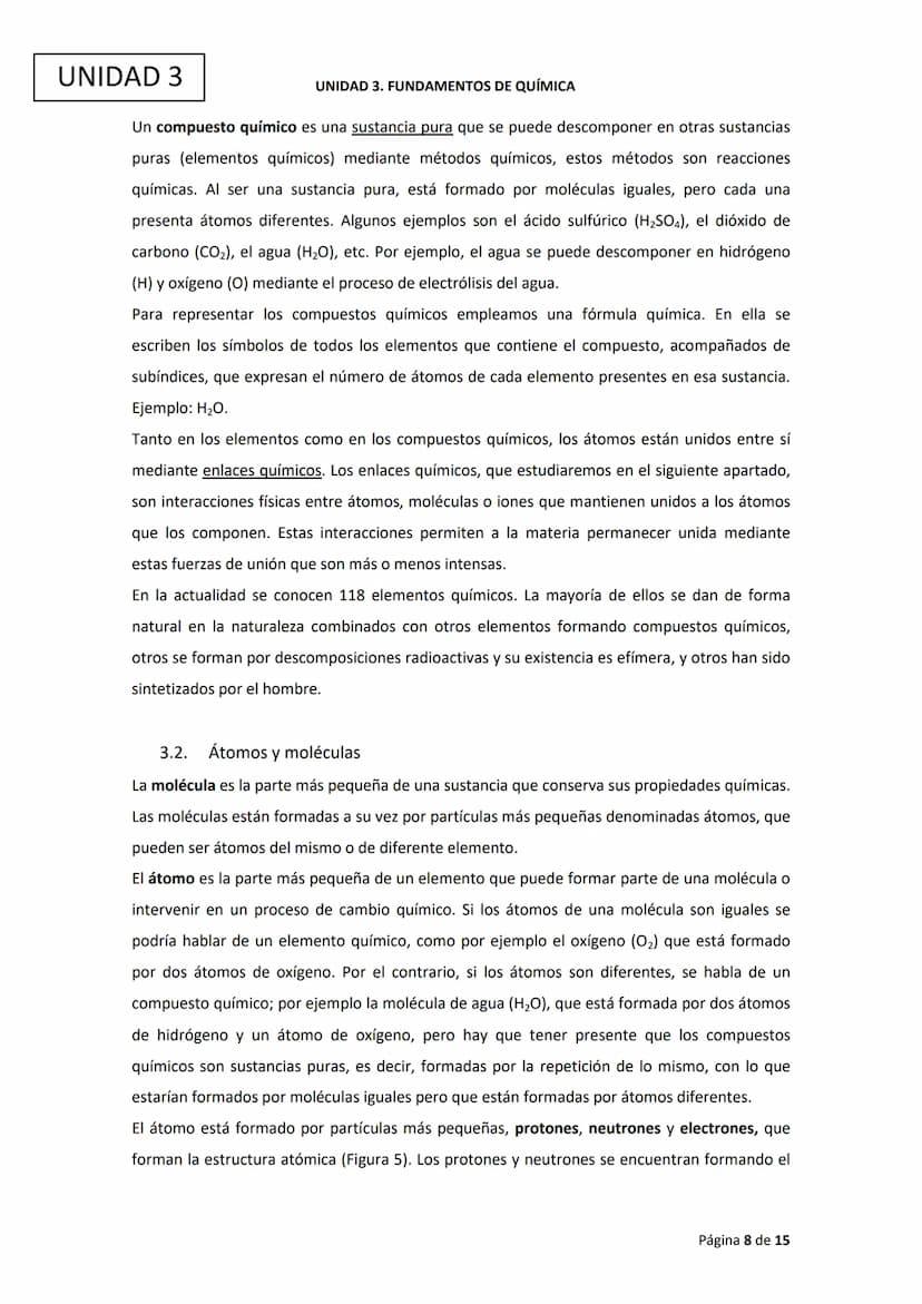 Ciencias
Experimentales
UNIDAD 3. FUNDAMENTOS DE QUÍMICA UNIDAD 3
ÍNDICE
1. Introducción
2. Cambios físicos
UNIDAD 3. FUNDAMENTOS DE QUÍMICA