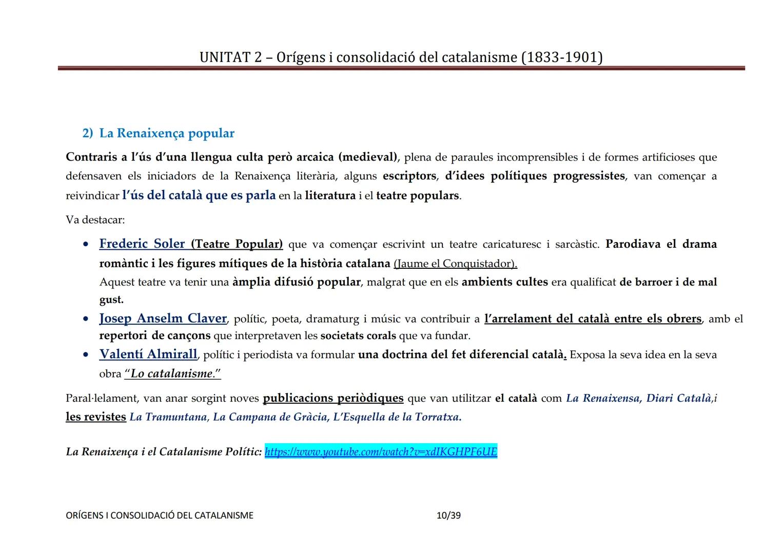 # UNITAT 2 - Orígens i consolidació del catalanisme (1833-1901)

# UD 2: ORÍGENS I CONSOLIDACIÓ DEL CATALANISME (1833- 1901)

ÍNDEX

0. Intr