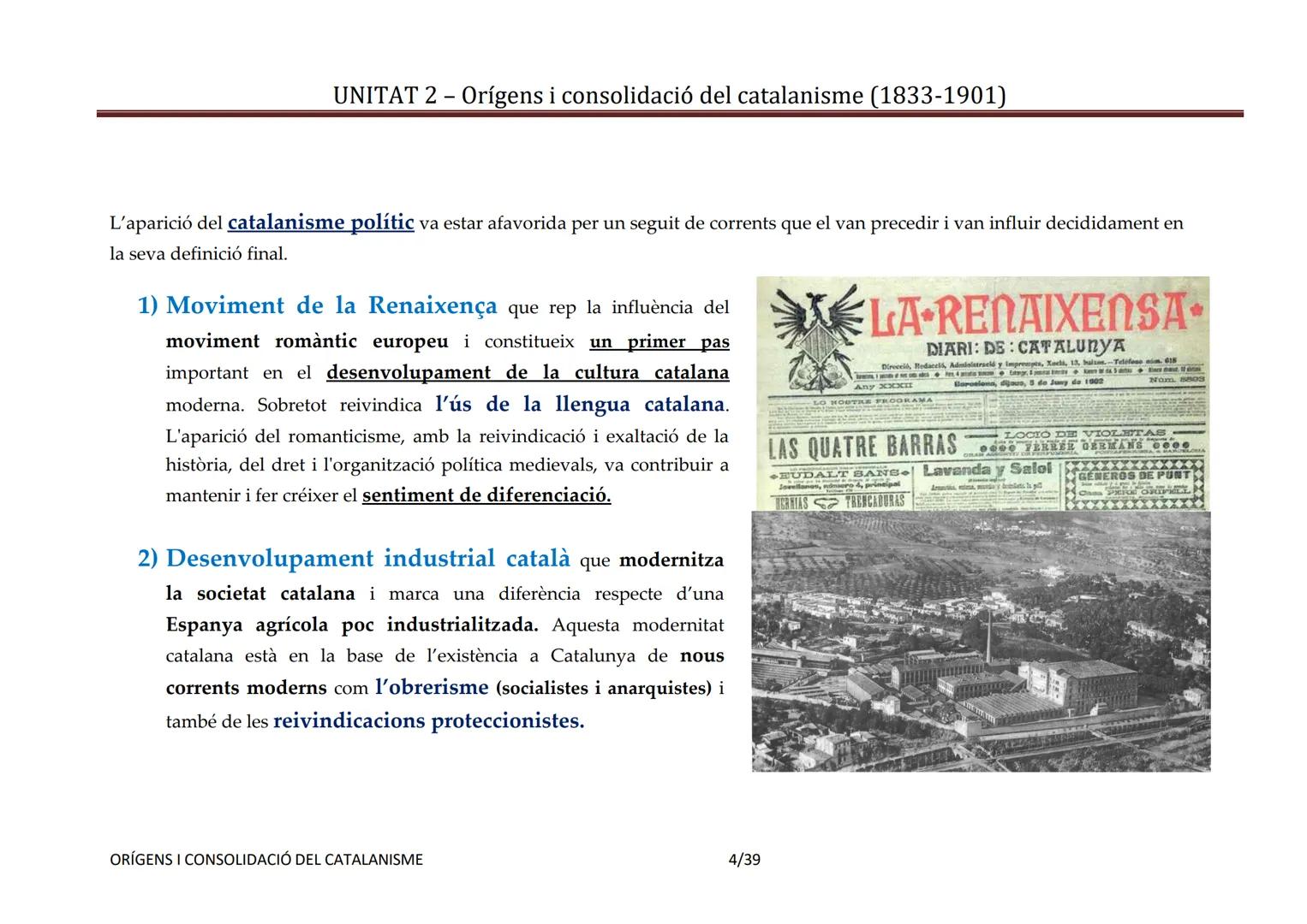 # UNITAT 2 - Orígens i consolidació del catalanisme (1833-1901)

# UD 2: ORÍGENS I CONSOLIDACIÓ DEL CATALANISME (1833- 1901)

ÍNDEX

0. Intr