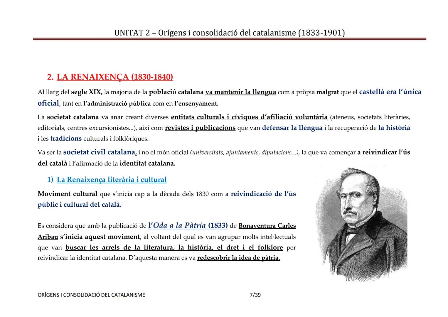 # UNITAT 2 - Orígens i consolidació del catalanisme (1833-1901)

# UD 2: ORÍGENS I CONSOLIDACIÓ DEL CATALANISME (1833- 1901)

ÍNDEX

0. Intr