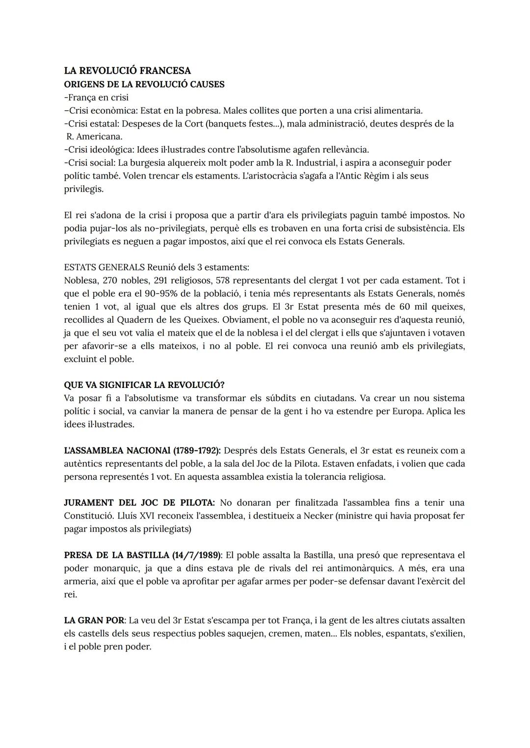 # LA REVOLUCIÓ FRANCESA

ORIGENS DE LA REVOLUCIÓ CAUSES

-França en crisi

-Crisi econòmica: Estat en la pobresa. Males collites que porten 