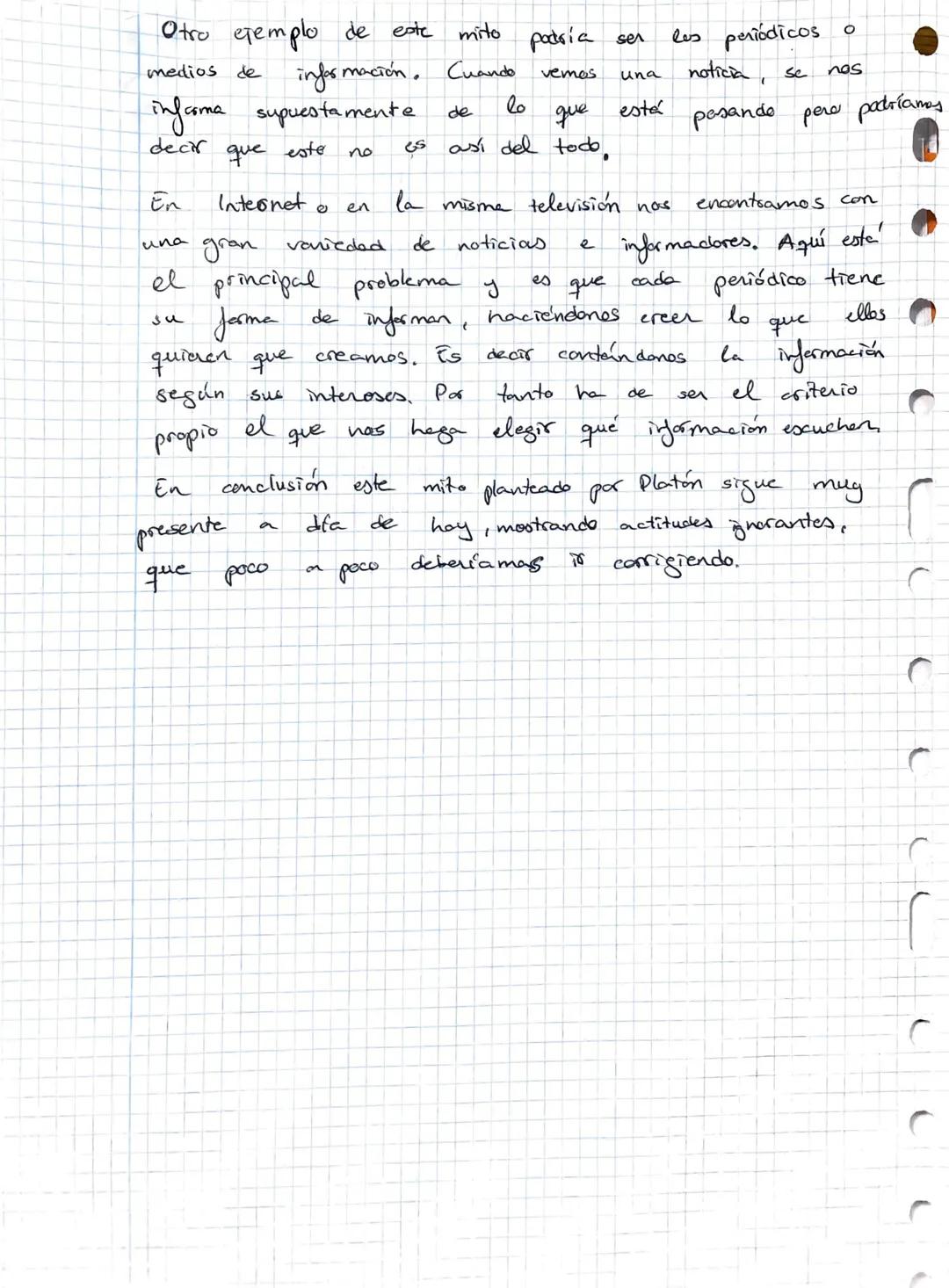 L
et
C
REDACCIÓN PREGUNTA 4
MITO DE LA CAVERNA APLICA DO A LA ACTUALIDAD.
planteado para Platon explica
encontramos
cueva, que según se
ahí 