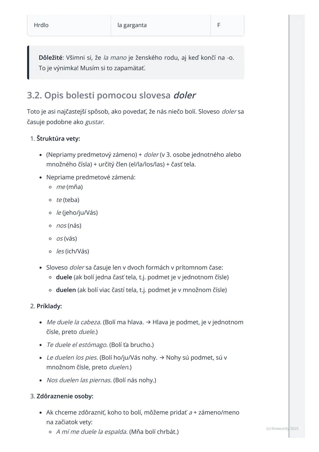# Časti tela a opis bolesti

1. Prehľad témy: Časti tela a opis bolesti

Táto téma je super dôležitá, lebo sa naučíme, ako pomenovať rôzne č