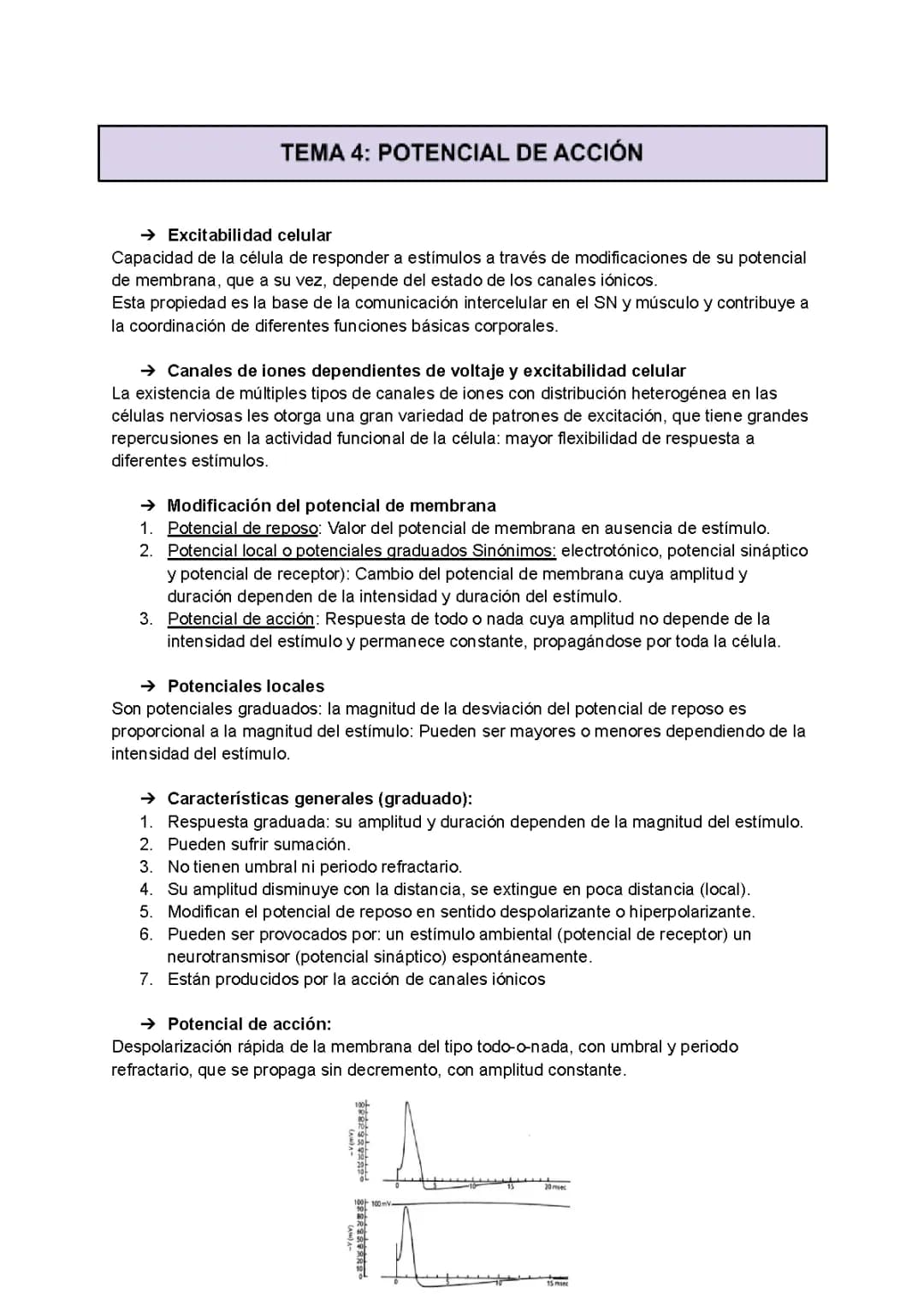 APUNTES SOBRE EL POTENCIAL DE ACCIÓN