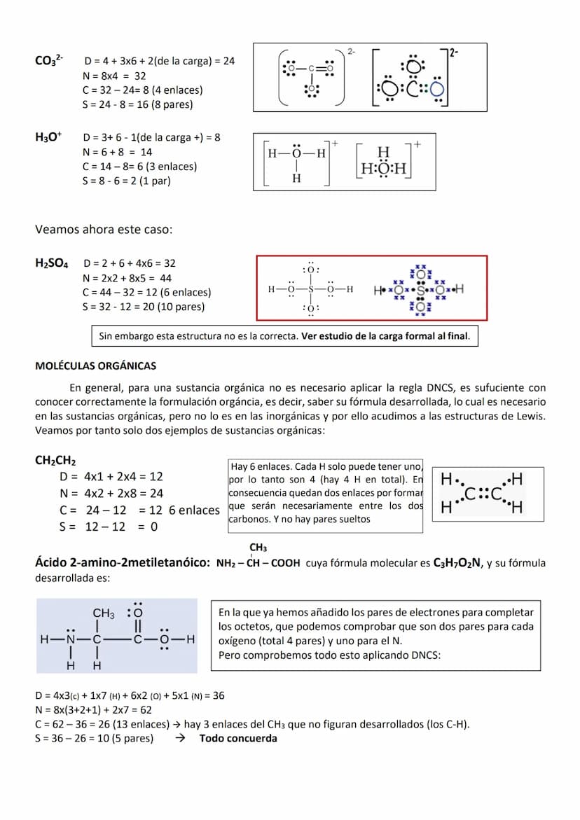 AMPLIACIÓN ESTRUCTURAS DE LEWIS Y CARGA FORMAL.
Las estructuras de Lewis nos indican las distribuciones de los enlaces y los electrones corr