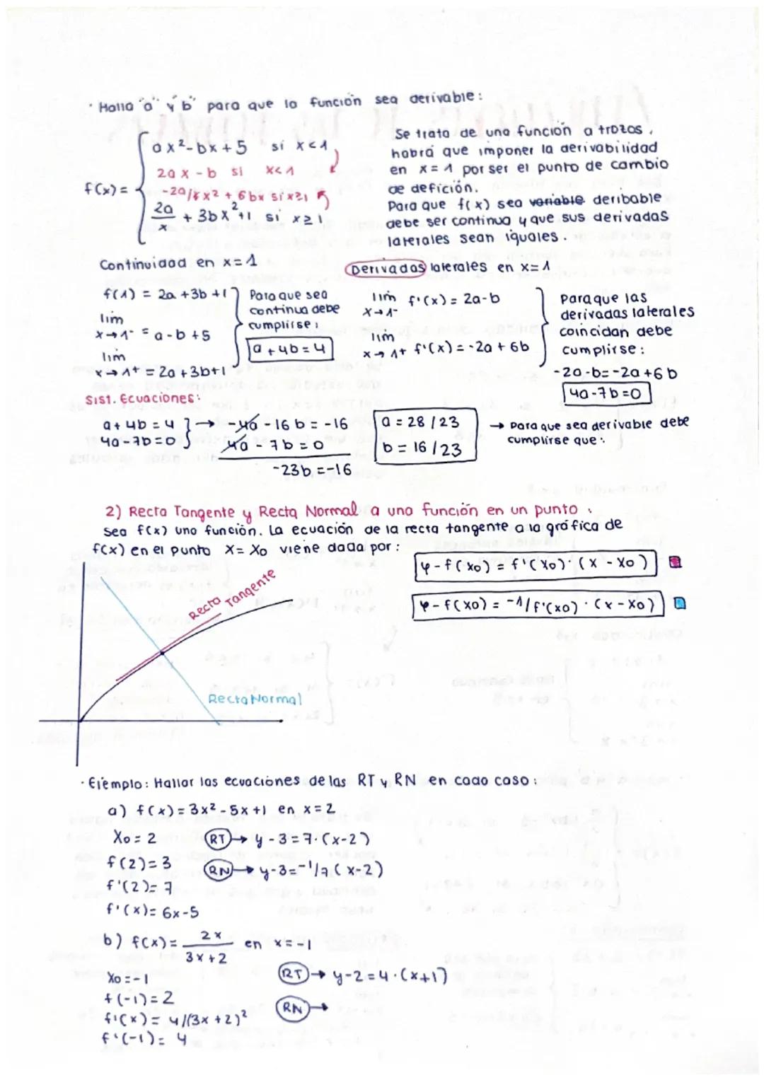 Tema 6: Derivadas
a. f(x)= arctg (2x) → f'(x) =
b. f(x)= x². tg (5x-1)→ f'(x) = 2x tg (5x-1) + x² 5 (1 + tg² (5x-1)).
c. f(x) = a√x-b·Lnx → 