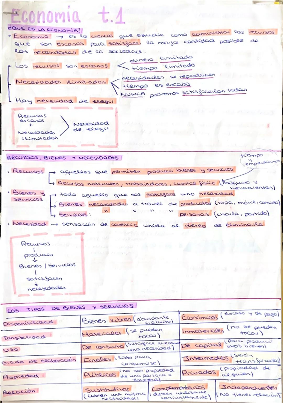 Economia t.1
CQUE ES LA ECONOMÍA?
• Economia
que
-
es la ciencia
que
son escasos para satisfacer la
las necesidades de la sociedad.
estudic

