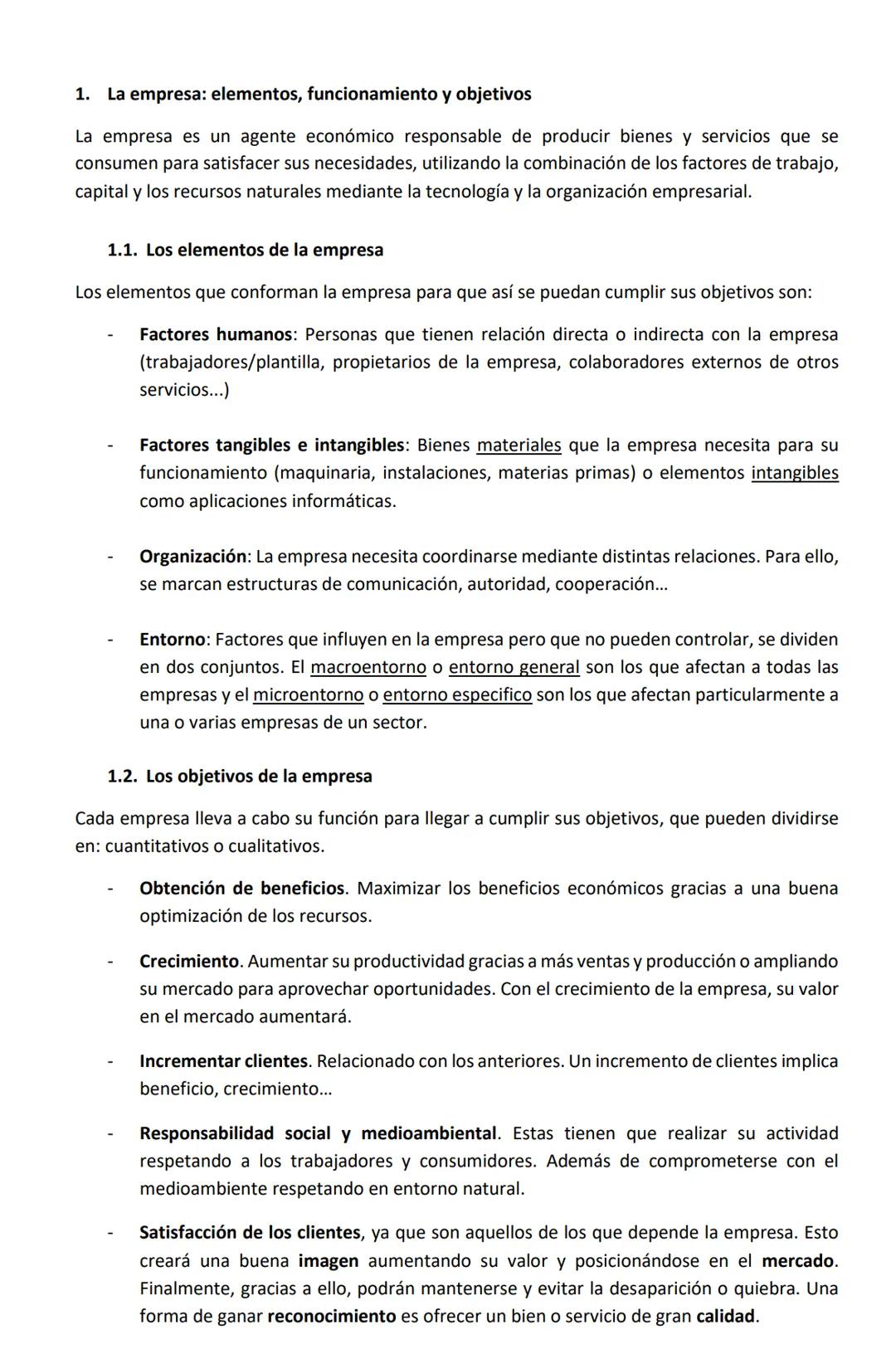 1.
La empresa: elementos, funcionamiento y objetivos
La empresa es un agente económico responsable de producir bienes y servicios que se
con