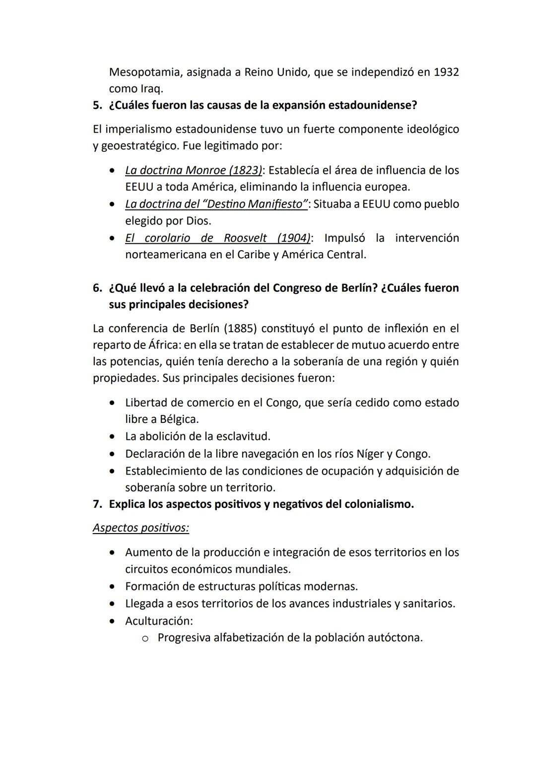 Tema 4: La dominación europea del mundo
(1870-1914)
CONCEPTOS:
• Colonialismo/Imperialismo: El concepto de colonialismo, hace
referencia a c