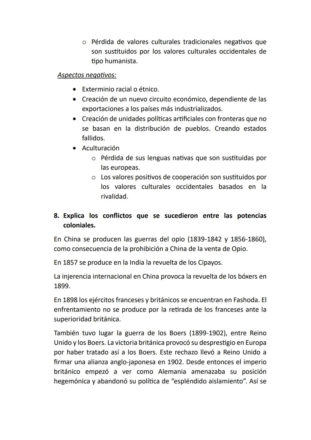 Tema 4: La dominación europea del mundo
(1870-1914)
CONCEPTOS:
• Colonialismo/Imperialismo: El concepto de colonialismo, hace
referencia a c
