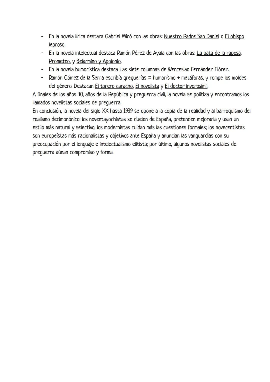 Lengua y literatura
Tema 1: La novela desde principios del Siglo XX hasta 1939:
A comienzos del siglo XX, la novela seguía aún los esquemas 