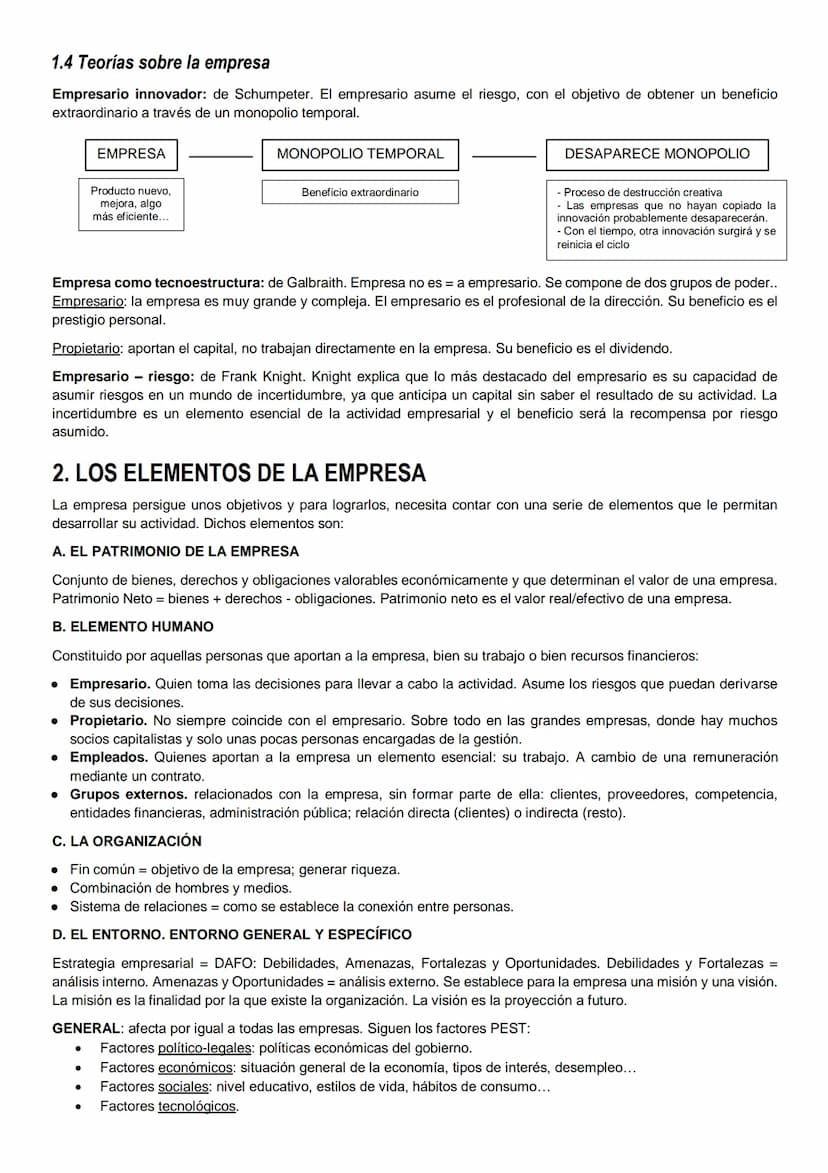 
<h2 id="unidad1introduccinalaempresa">Unidad 1: Introducción a la Empresa</h2>
<h3 id="laempresa">La empresa</h3>
<p>La empresa se define c