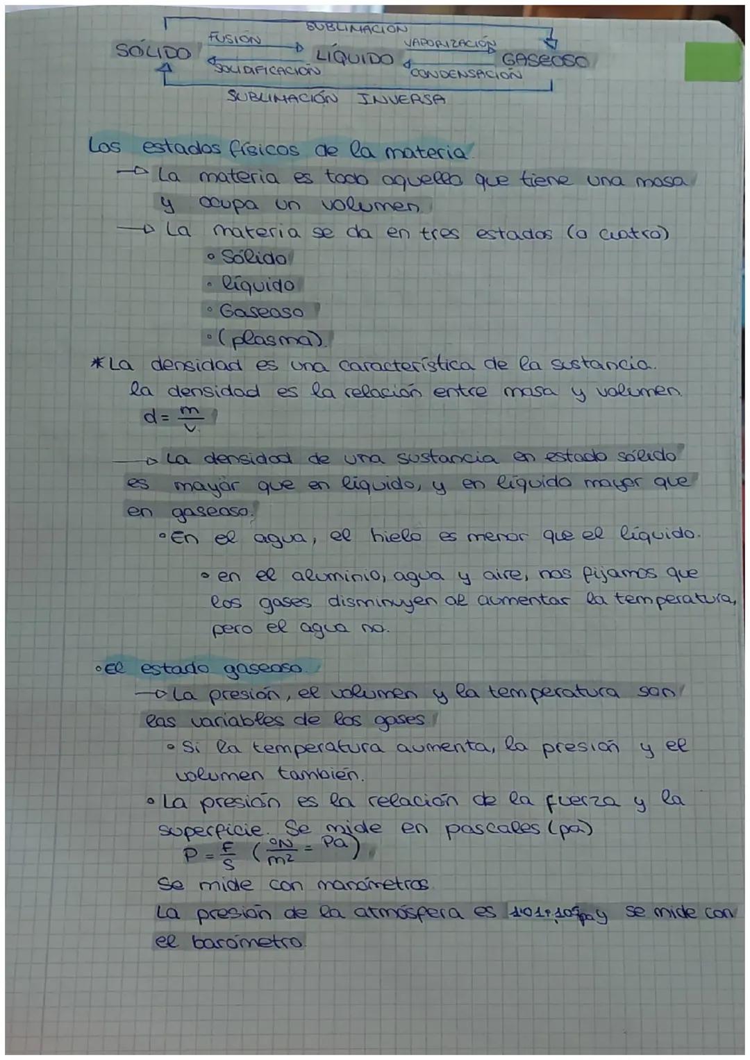 Diferencia entre Densidad de Sólidos y Líquidos y Cómo Afecta la Temperatura a la Presión del Gas