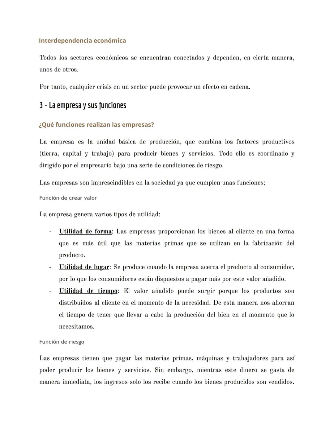 
<h2 id="primertrimestre1bac">PRIMER TRIMESTRE - 1º BAC</h2>
<h3 id="tema3produccinyempresa">Tema 3. Producción y empresa</h3>
<h4 id="laesp
