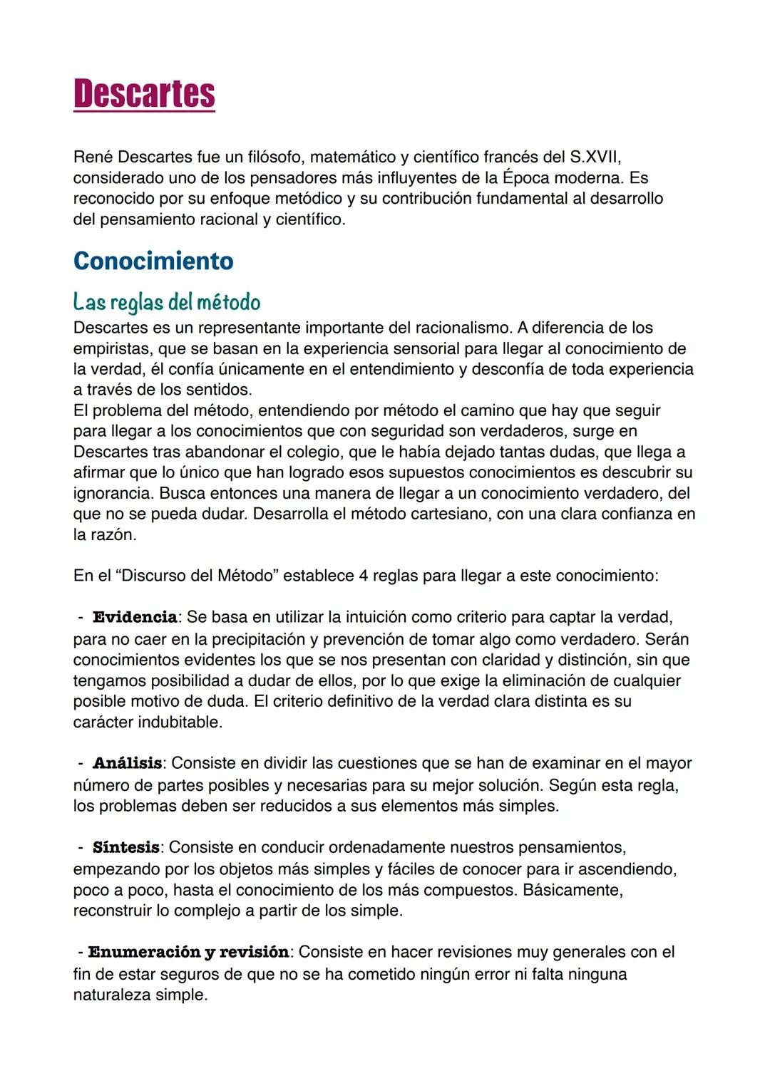 --- OCR Start ---
Descartes
René Descartes fue un filósofo, matemático y científico francés del S.XVII,
considerado uno de los pensadores má