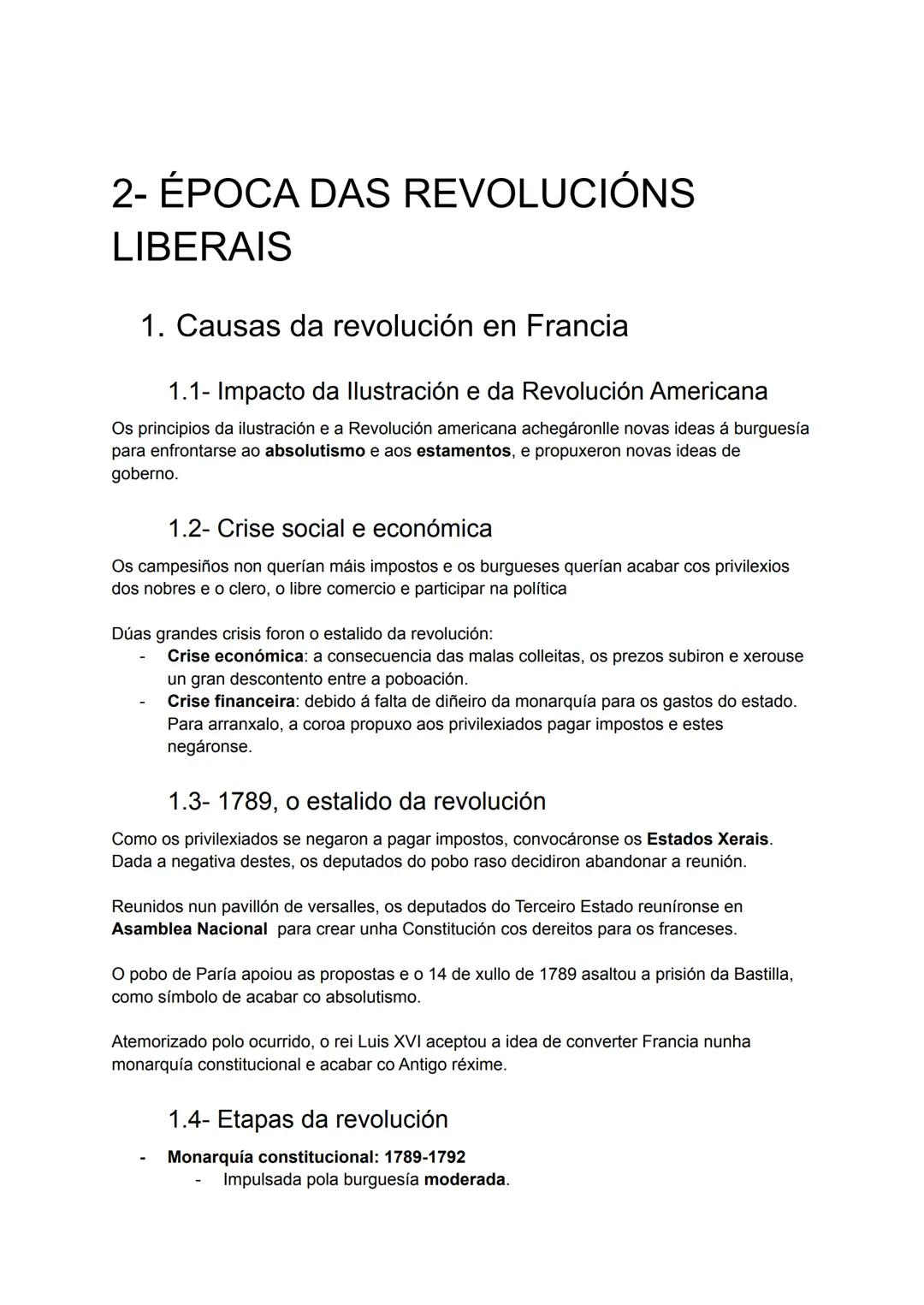 # 1- O ANTIGO RÉXIME

1.  Por que o antigo réxime entrou en crise?

Antigo Réxime: sistema económico, político e social, semellante ao feuda