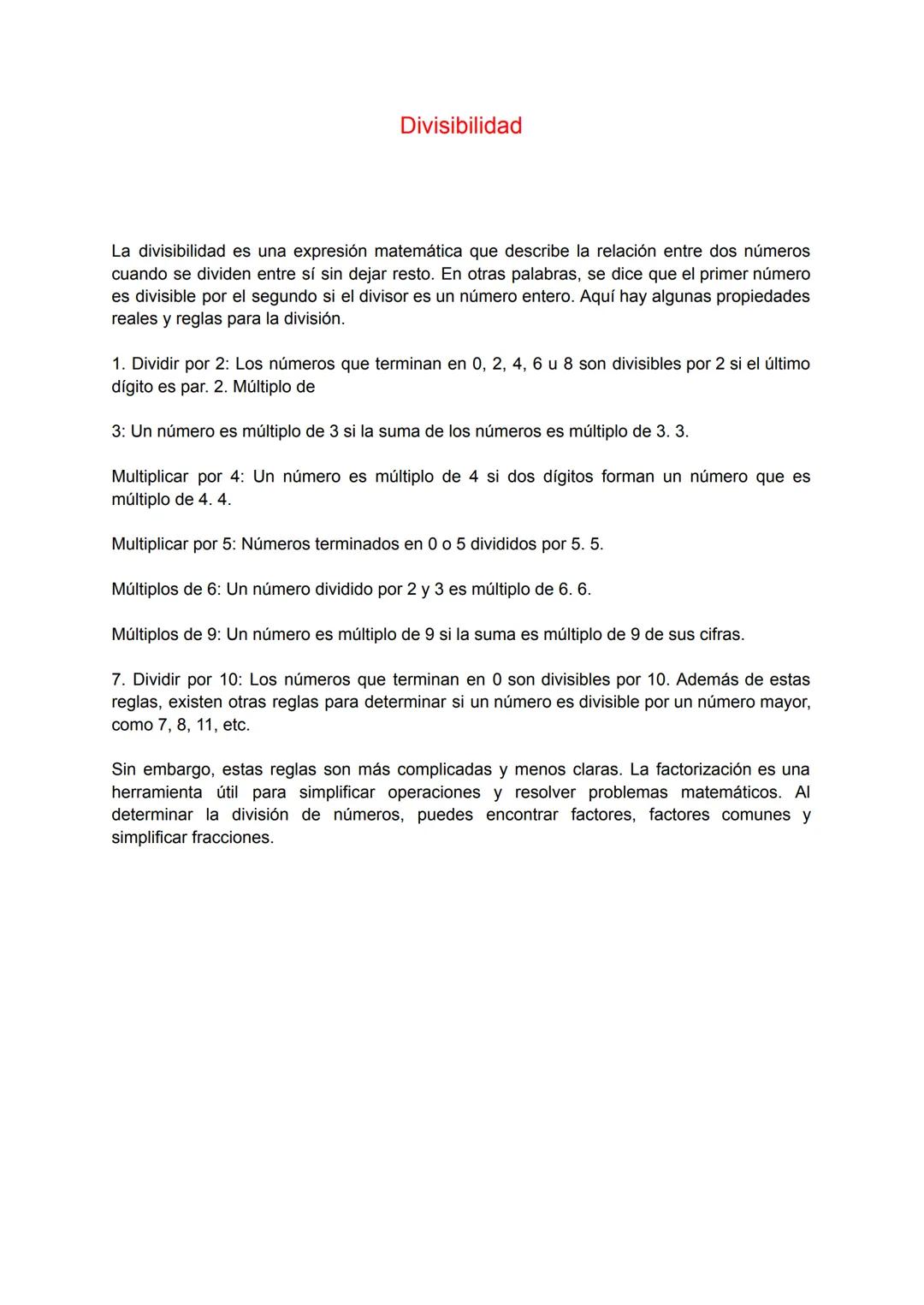 Divisibilidad.