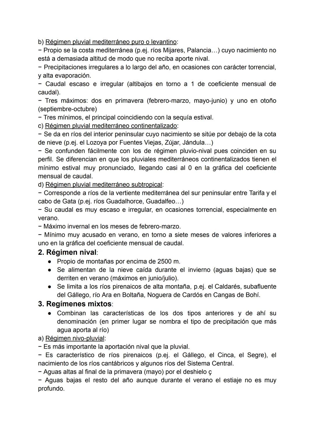 GLOSARIO TEMA 4
Caudal de un río: Cantidad de agua que transporta un río en un momento y lugar
determinados de su curso. Podemos distinguir,