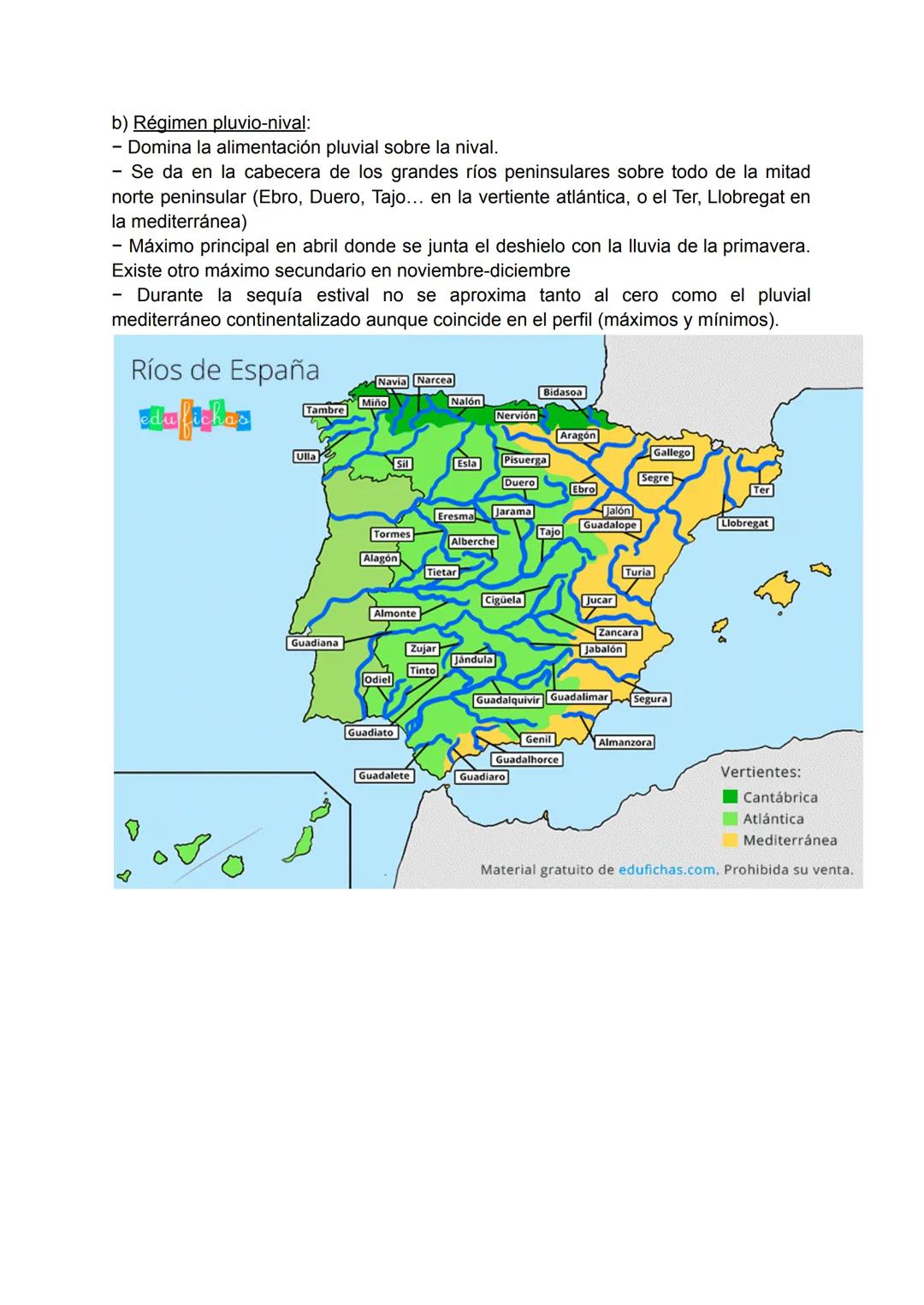 GLOSARIO TEMA 4
Caudal de un río: Cantidad de agua que transporta un río en un momento y lugar
determinados de su curso. Podemos distinguir,