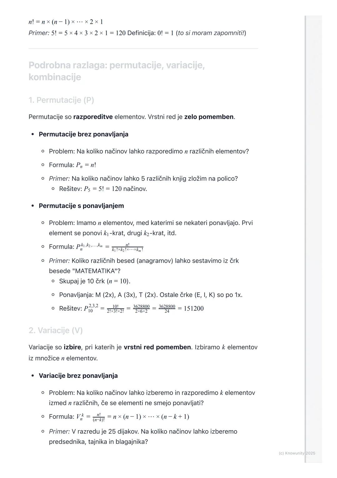 # Kombinatorika

Osnovni princip kombinatorike

Kombinatorika je v bistvu umetnost štetja. Ukvarja se z vprašanjem, na koliko
načinov lahko 