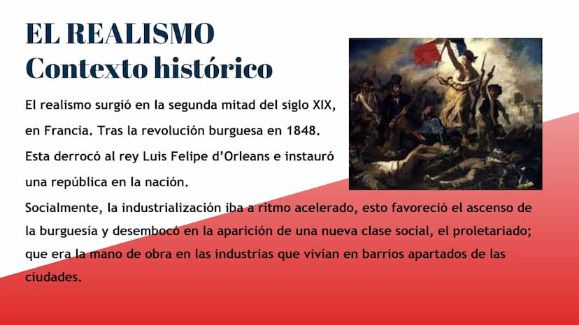 Características del Realismo y el
Naturalismo Introducción
EL REALISMO
Contexto histórico
Características
EL NATURALISMO
Contexto histórico
